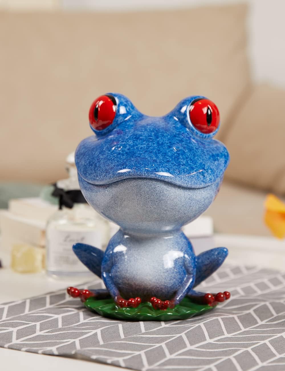 NENBOLEC Schmucktablett Nussschale Dessert Platte Frosch Skulptur Dekor Wohnzimmer Kunst Arts Polyre