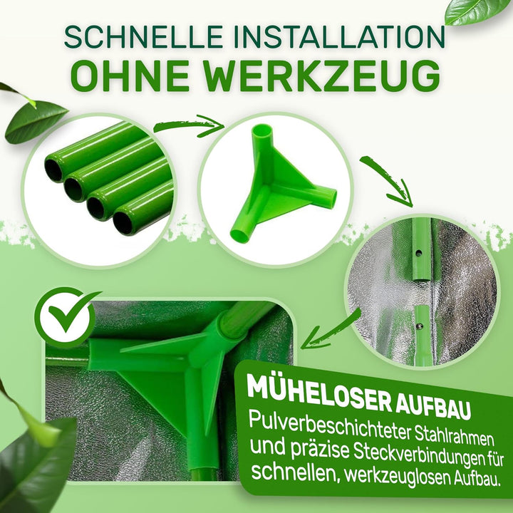Melko - Growbox 40x40x120 cm Set mit 3-in-1 Messgerät - Licht- & wasserdichtes Growzelt aus extrafes