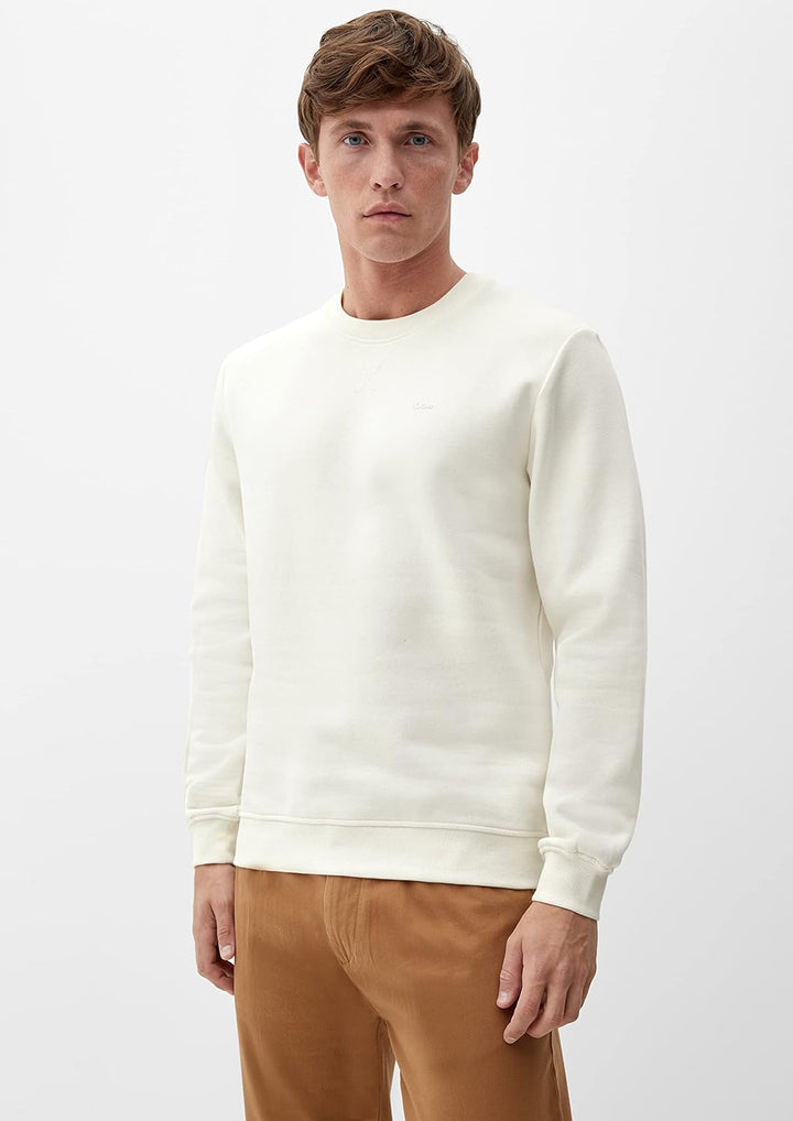 s.Oliver Herren Sweatshirt Langarm XXL Weiss, XXL Wei&#xDF;