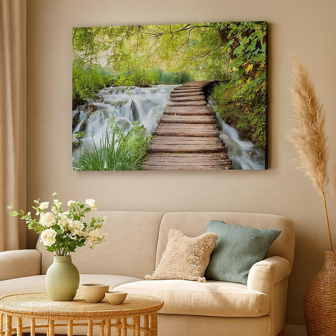 Bilder auf Leinwand 100x70cm Leinwandbild Nationalpark Natur Kieselsteine Gross Wanddeko Bild Schlaf