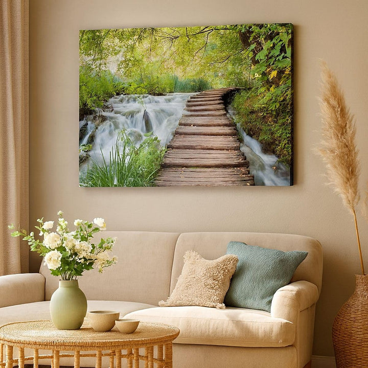 Bilder auf Leinwand 100x70cm Leinwandbild Nationalpark Natur Kieselsteine Gross Wanddeko Bild Schlaf