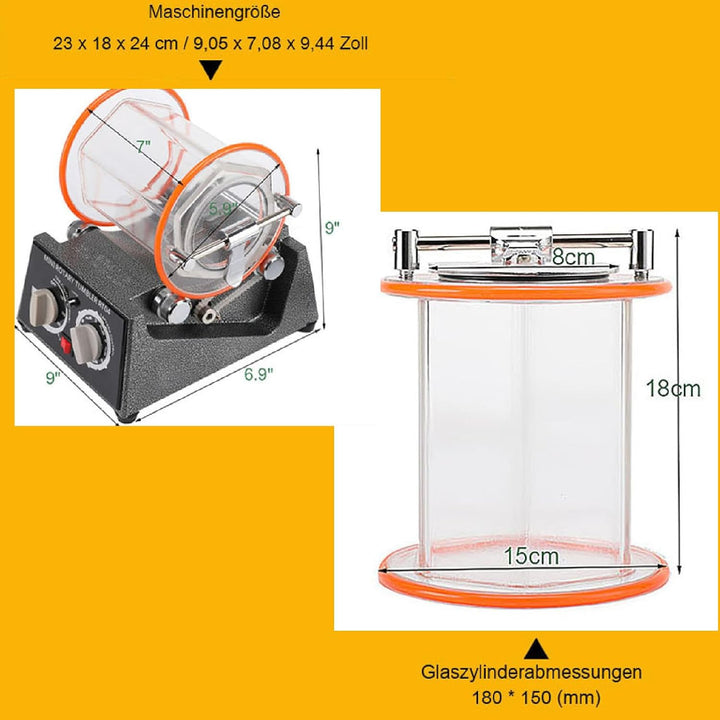 Poliermaschinen Poliertrommel Kugelmühle Rotationspolierer Poliermaschine mit Timer,Rotary Tumbler P
