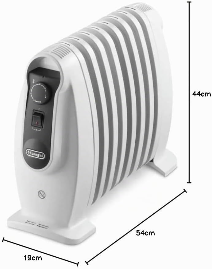 De'Longhi TRNS0808.M Ölradiator, kompakter mobiler Heizkörper Nano, weiss 800W, 800W