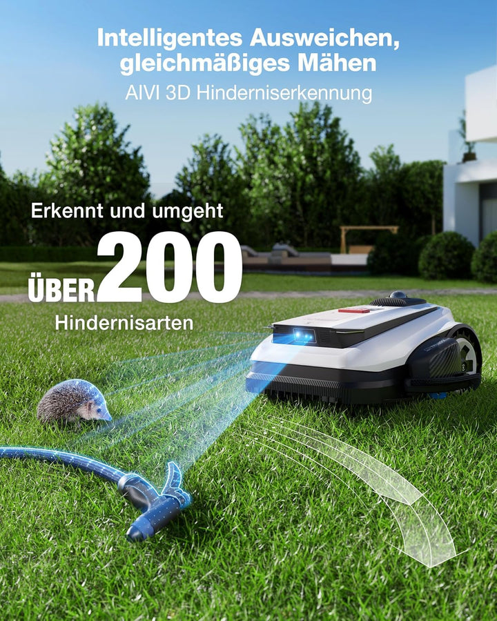 ECOVACS Goat A1600 LiDAR PRO Mähroboter ohne Begrenzungskabel, 1.600 m², 360° Dual-LiDAR-Navigation,