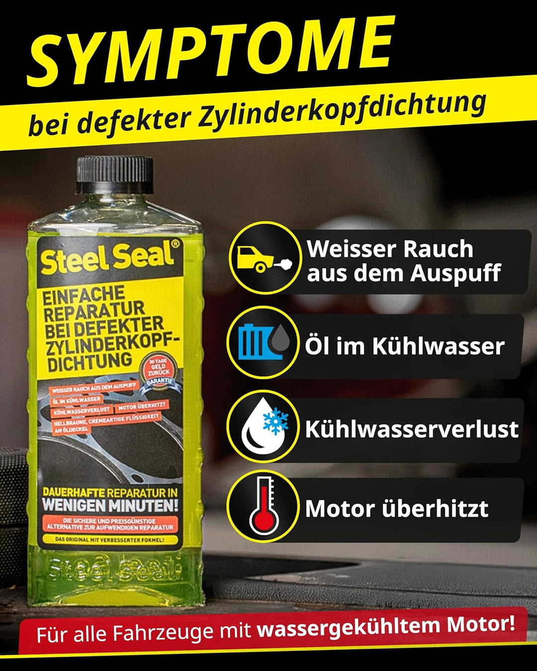 STEEL SEAL - Einfache Reparatur defekter Zylinderkopfdichtungen - Kopfdichtung Dichtmittel mit verbe
