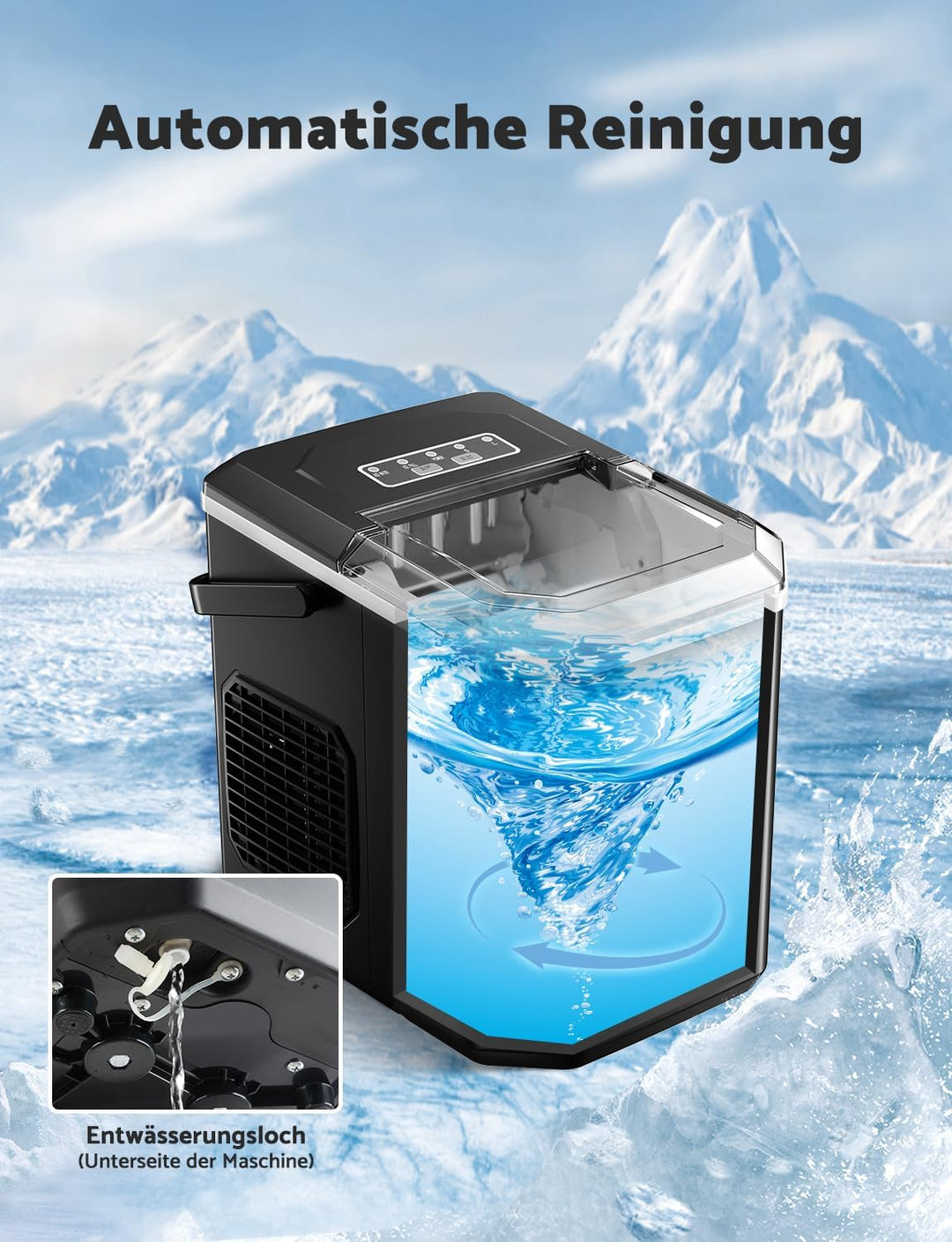 Eiswürfelmaschine, Eiswürfelbereiter Ice Maker 6-13Min Produktionszeit Ice Cube Maker, Eiswürfel Mas
