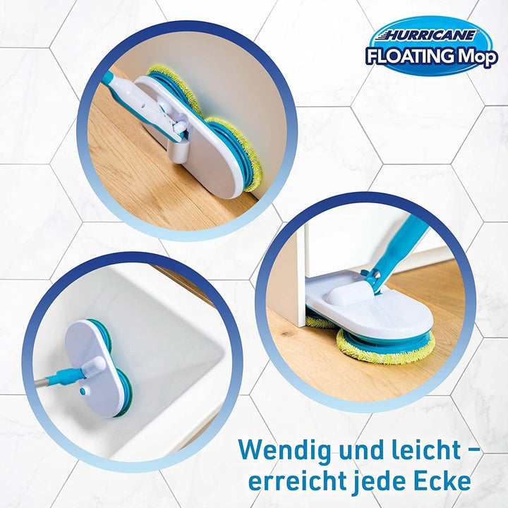 Hurricane Floating Mop elektrischer Bodenwischer – Akku Wischer zum mühelosen Wischen, Schrubben und