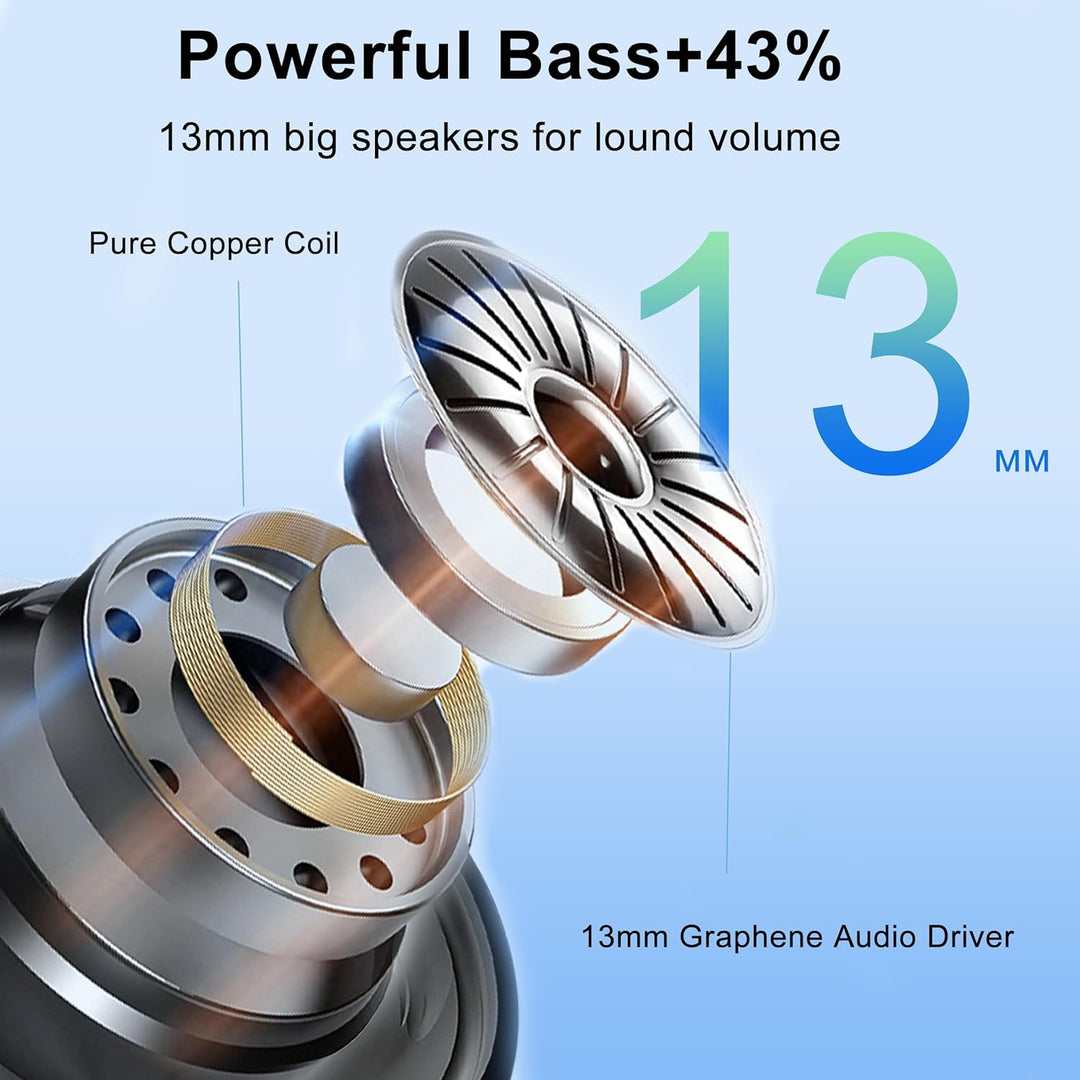 Bluetooth Kopfhörer,Kopfhörer Kabellos Bluetooth 5.3 In Ear Kopfhörer mit 4 ENC Noise Cancelling Mic