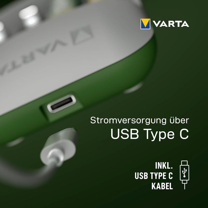 VARTA Akku Ladegerät, inkl. 4x AA 2100mAh, Batterieladegerät für wiederaufladbare AA/AAA Batterien,