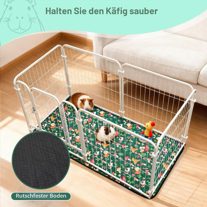 2 Stück PIPI Pads 120x60cm für Meerschweinchen, wasserdichte &amp; rutschfeste Unterlage mit 4 Lagen, su