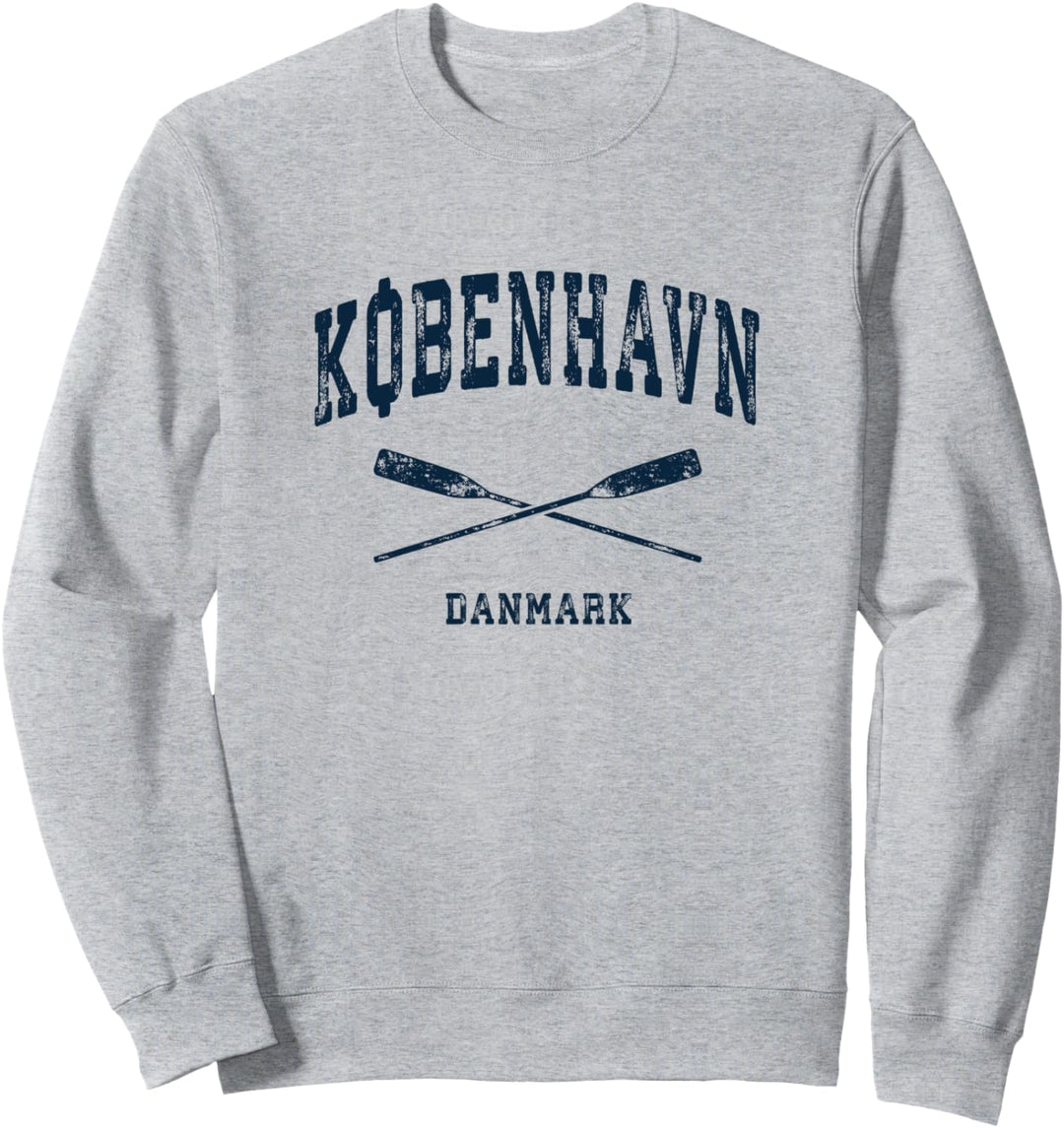 Copenhagen Dänemark Vintage Nautical Gekreuzte Ruder Marineblau Sweatshirt