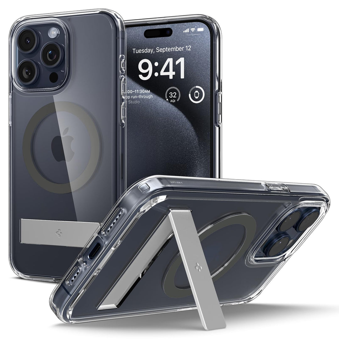 Spigen Ultra Hybrid S MagFit Hülle Kompatibel mit iPhone 15 Pro Max Kompatibel mit MagSafe -Graphite