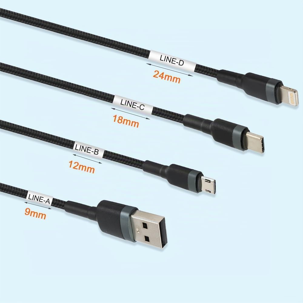 3x Labelwell kompatibel 18mm für Brother TZe-FX241 Flexibel Schriftband Schwarz auf Weiss Laminiert