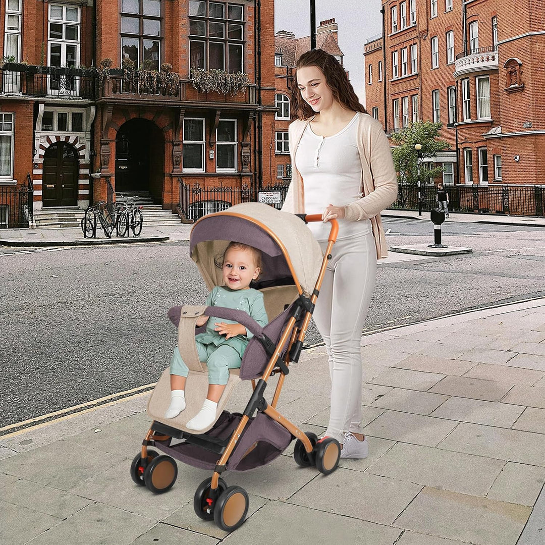 Buggy mit Liegefunktion, Kinderwagen Zusammenklappbar mit Wattepads und Moskitonetzen, Reisebuggy mi