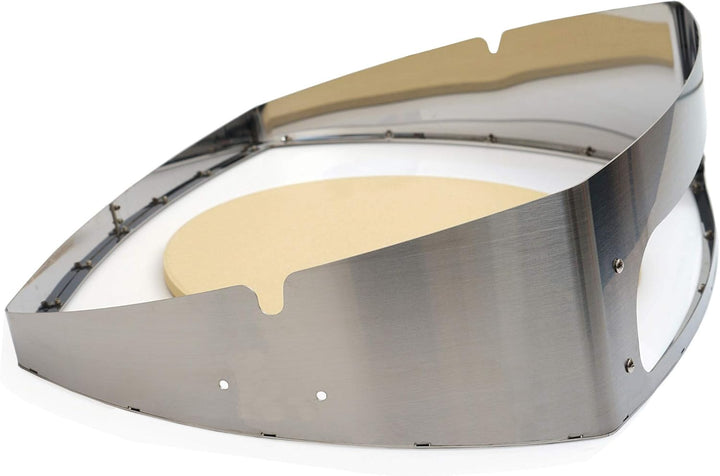 BBQ-Toro Edelstahl Pizzaring Set mit Grillspiess | Pizzaeinsatz und Drehspiess passend für Weber Q20