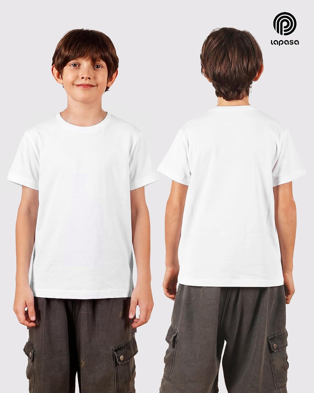 LAPASA Kinder T Shirt 100% Baumwolle 4er Pack Unisex 3-13 Jahre/ 95-165 Jungen Mädchen K01 13 Jahre