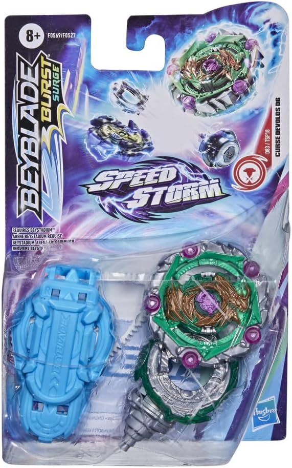 Hasbro Beyblade Burst Surge Speedstorm Curse Devolos D6 Kreisel Starter Pack - Balance-Typ Kampfspie