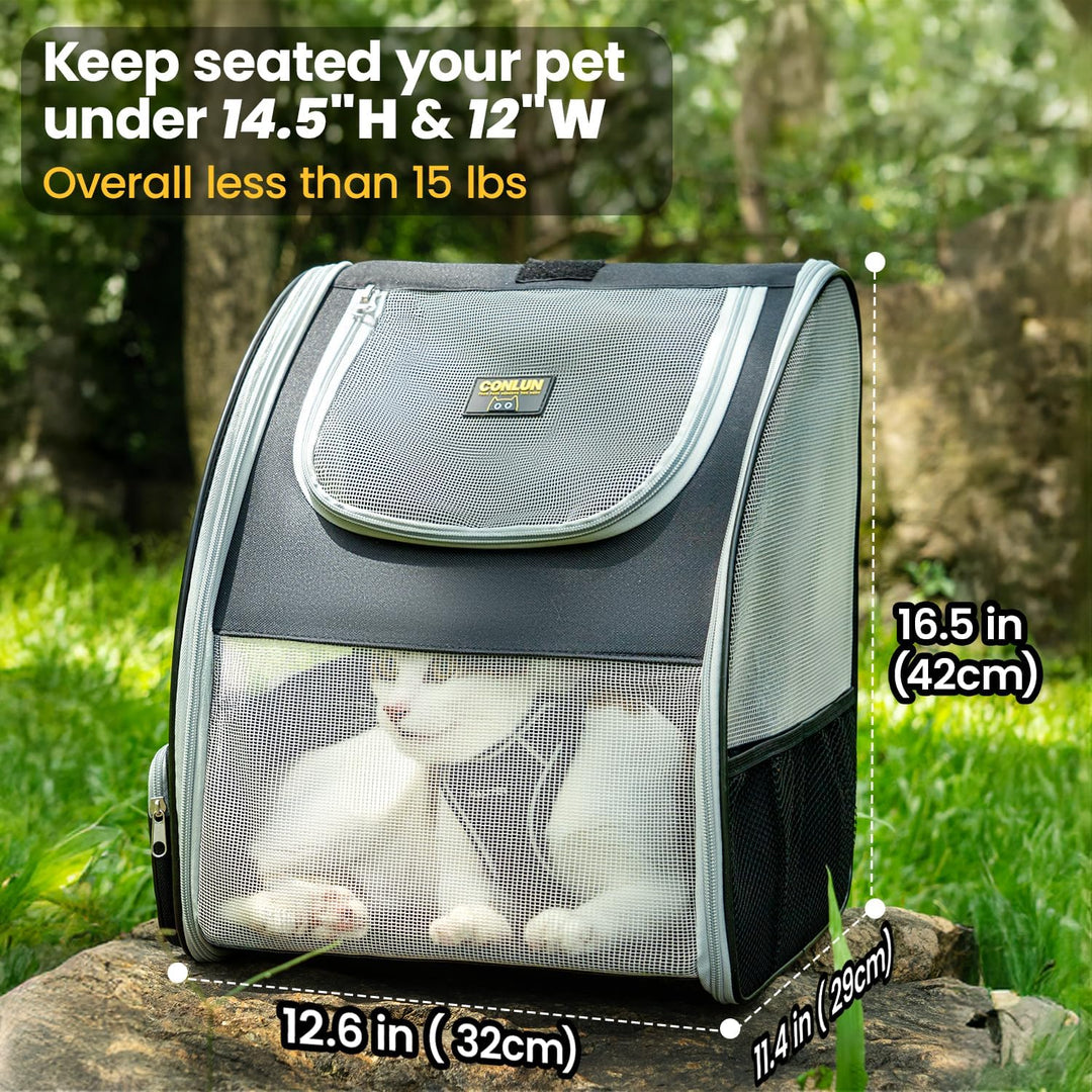 Conlun Katzenrucksack und Hunderucksack für kleine Hunde und Katzen bis zu 7kg, Kleiner Hunde Rucksa
