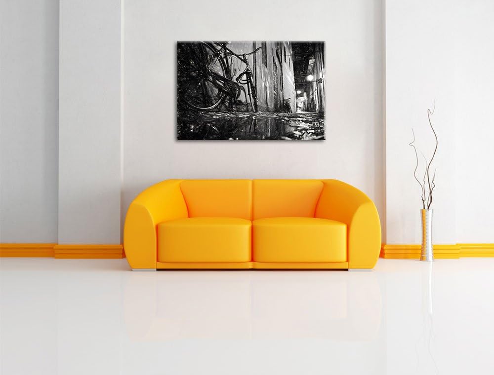 Pixxprint Small Street at Night Los Angeles als Leinwandbild/Grösse: 100x70 cm/Wandbild/Kunstdruck/f