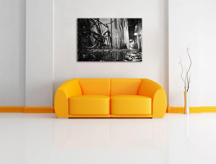 Pixxprint Small Street at Night Los Angeles als Leinwandbild/Grösse: 100x70 cm/Wandbild/Kunstdruck/f