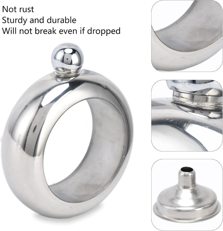 Tyenaza Armreif Armband -Form -Hüftflasche, Edelstahl Fläschchen Weinflasche Whisky Getränke Trichte