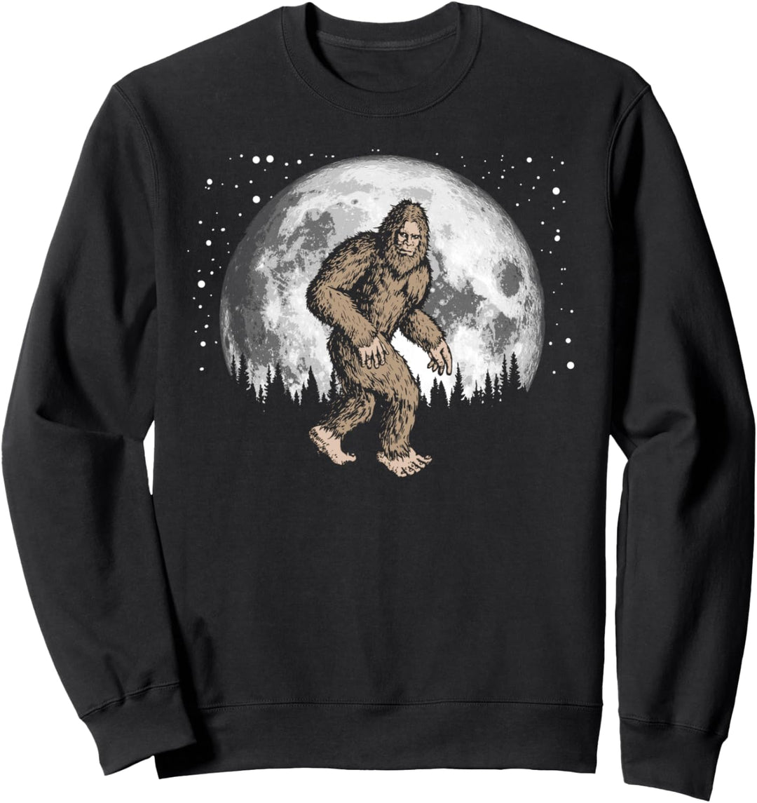 Retro Bigfoot Silhouette Moon and Stars Vintage Sasquatch Sweatshirt