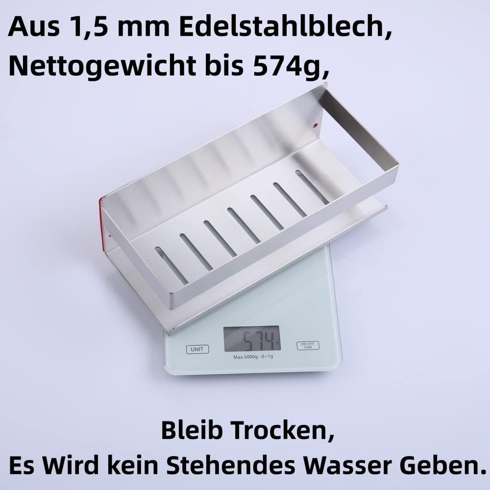 KigKog® Duschablage ohne Bohren Gebürstetes Nickel, Duschregal Wandmontage Edelstahl SUS304 Rostfrei