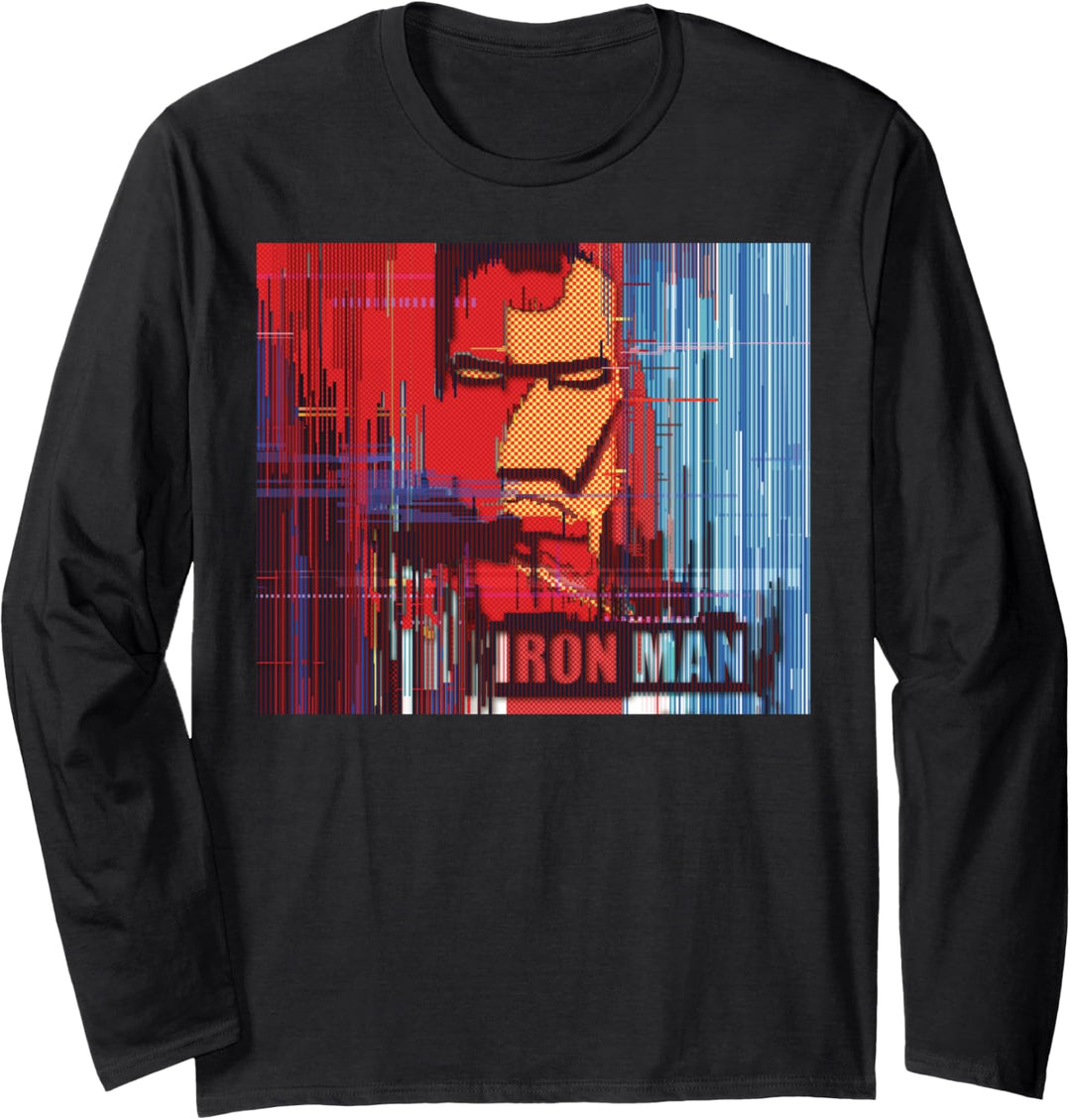 Marvel Iron Man Glitched Poster Langarmshirt