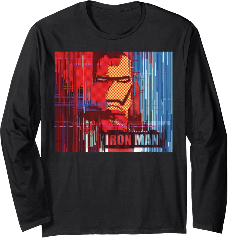 Marvel Iron Man Glitched Poster Langarmshirt