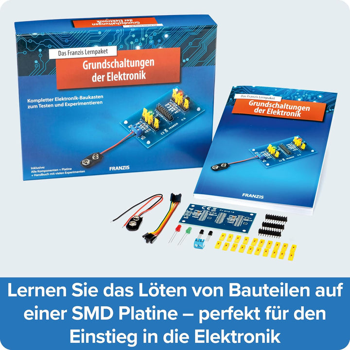 FRANZIS 65361 - Lernpaket Grundschaltungen der Elektronik – Kompletter Elektronik-Baukasten zum Test