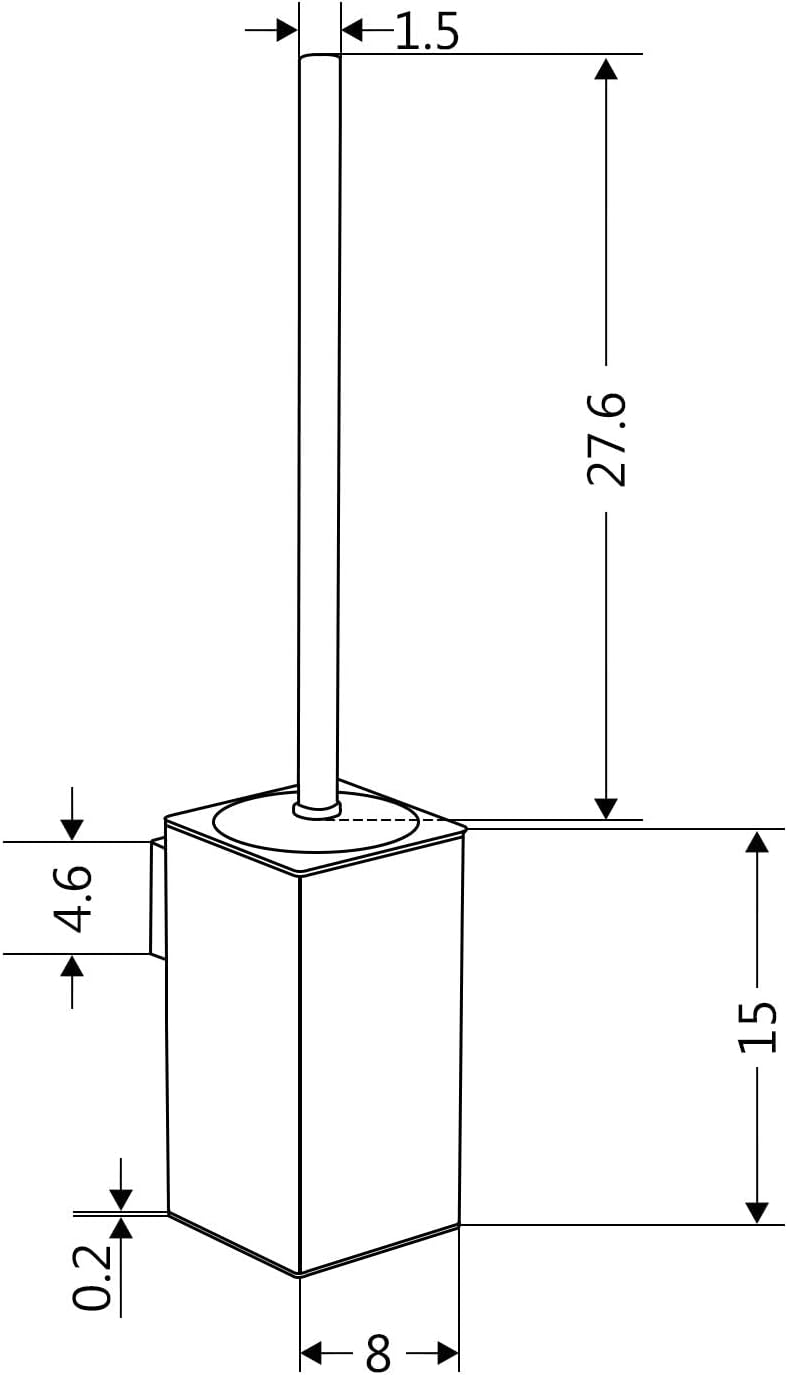 bgl Wandhalterung für WC-Bürste aus 304 Edelstahl, quadratisch Schwarz