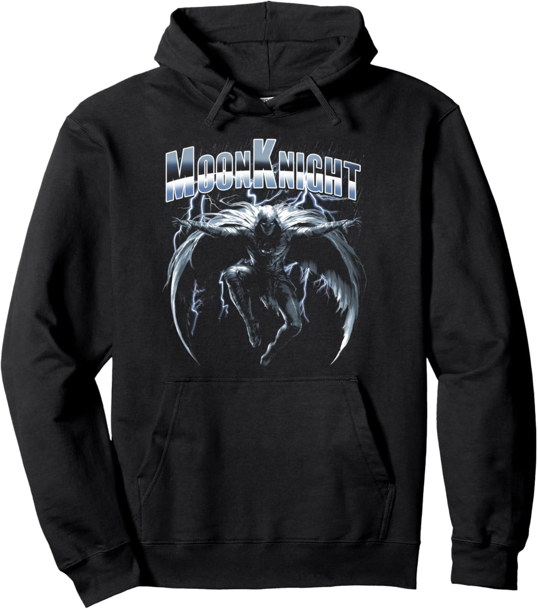 Marvel Moon Knight Lightning And Rain Poster Pullover Hoodie