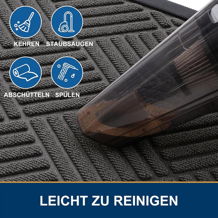 Fussmatte Aussen 60 x 90 cm, Silikon Schmutzfangmatte für Aussen &amp; Innen - rutschfest, Staubdicht un