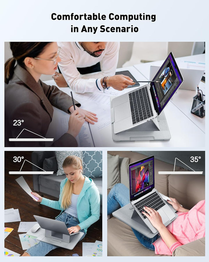 AboveTEK Laptop Schosstisch – ergonomischer Lapdesk mit Rutschfester Oberfläche, Heat Shield, Retrac