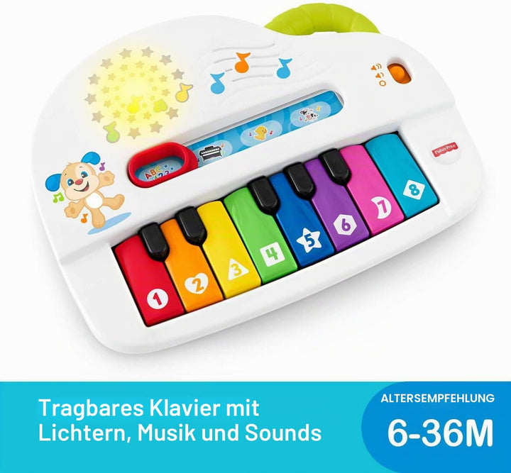 Fisher-Price Babys erstes Keyboard - tragbares Spielzeugklavier mit 4 Spielmöglichkeiten, Liedern, L