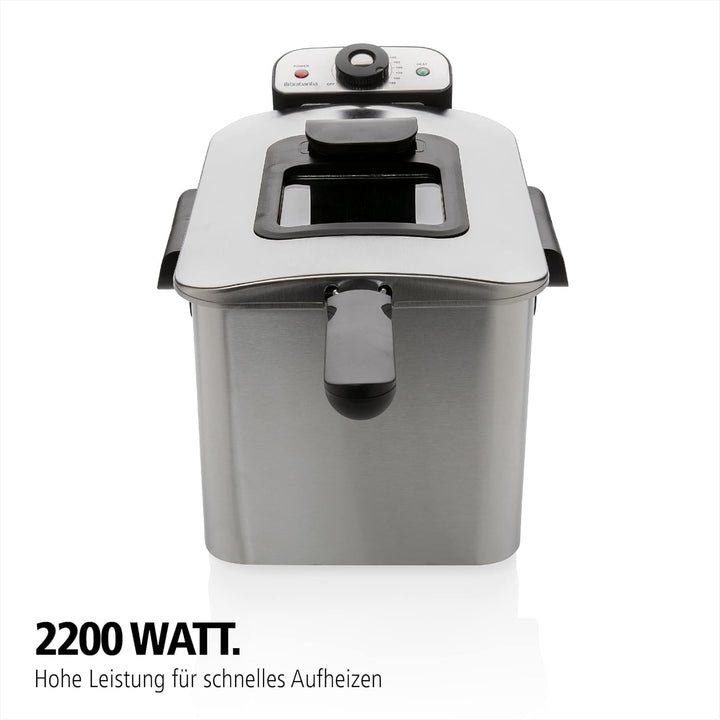 Brabantia BBEK1130 Fritteuse - Friteuse mit öl - 4 Liter - 2200 Watt - Kaltzone - Einstellbare Tempe