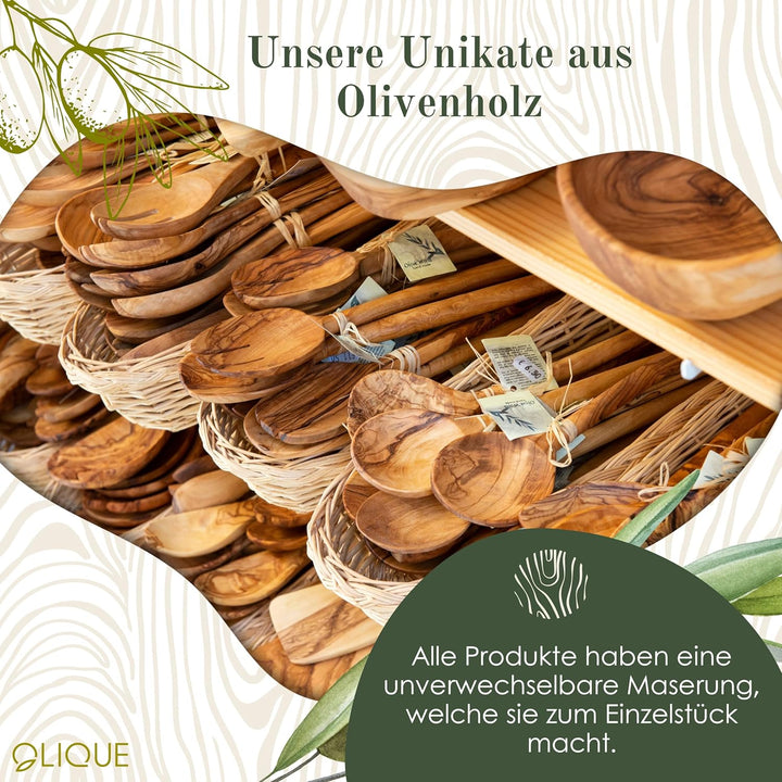 Holzherzen personalisiert, Olivenholz - Verbundene Holz Herzen mit Gravur als individuelles Geschenk