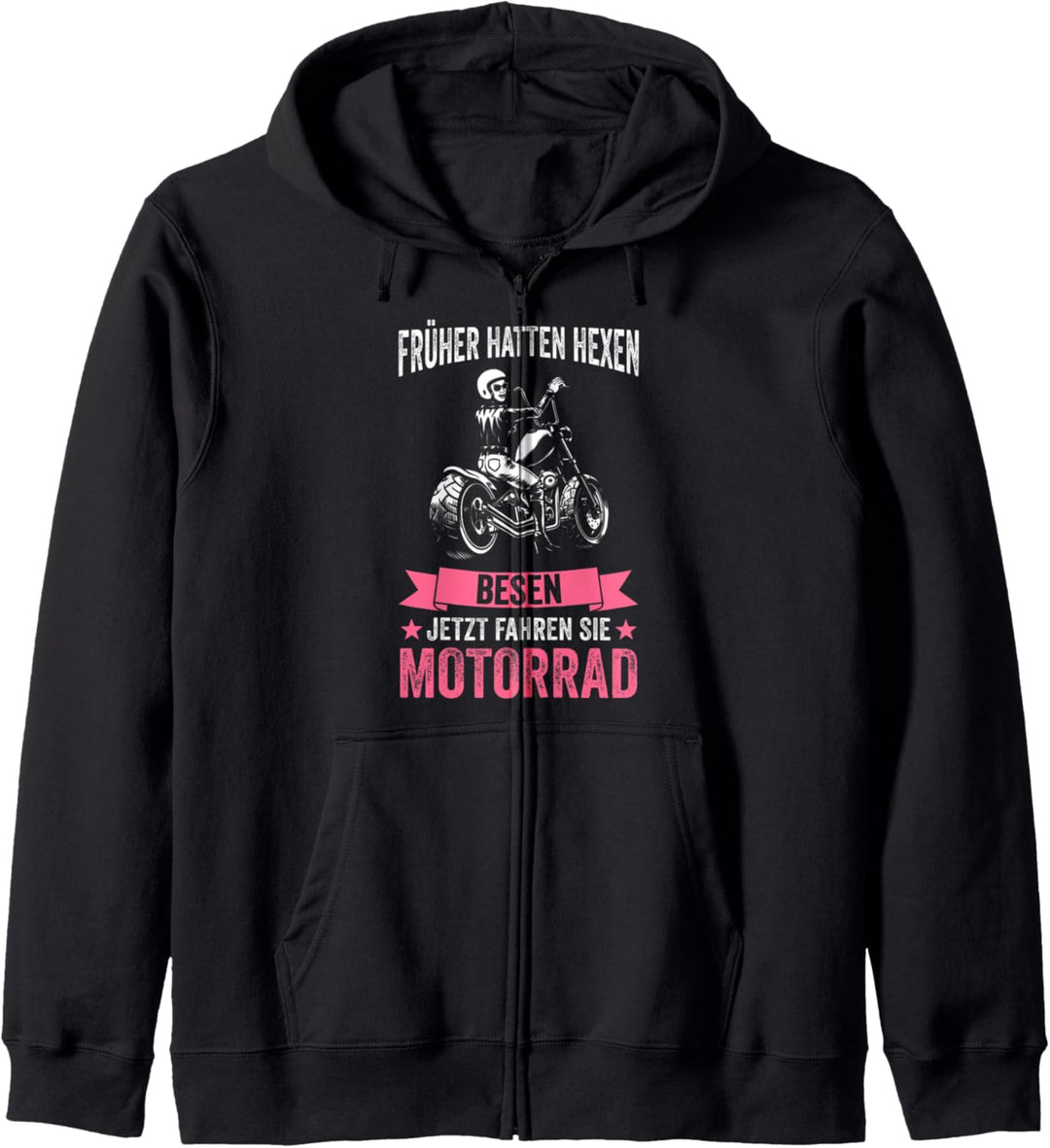 Motorrad Hexen Motorradfahrerin Bikerin Kapuzenjacke