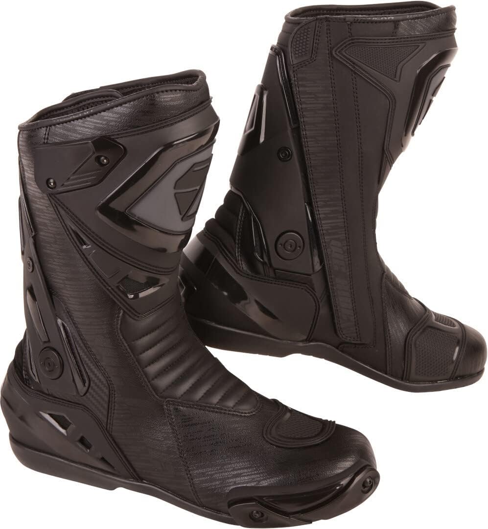 Modeka Yron Motorradstiefel (Black,40) Schwarz 40 EU, Schwarz 40 EU