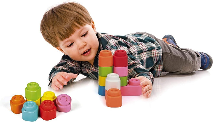 Clementoni Soft Clemmy Bausteine im Beutel (48 Stück) - Weiche Bausteine für Babys & Kleinkinder ab