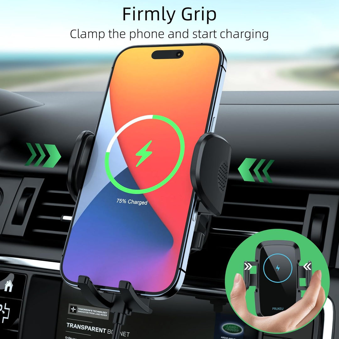 Handyhalterung Auto mit Ladefunktion 15W Qi Ladestation Auto Wireless Charger KFZ Halterung für iPho