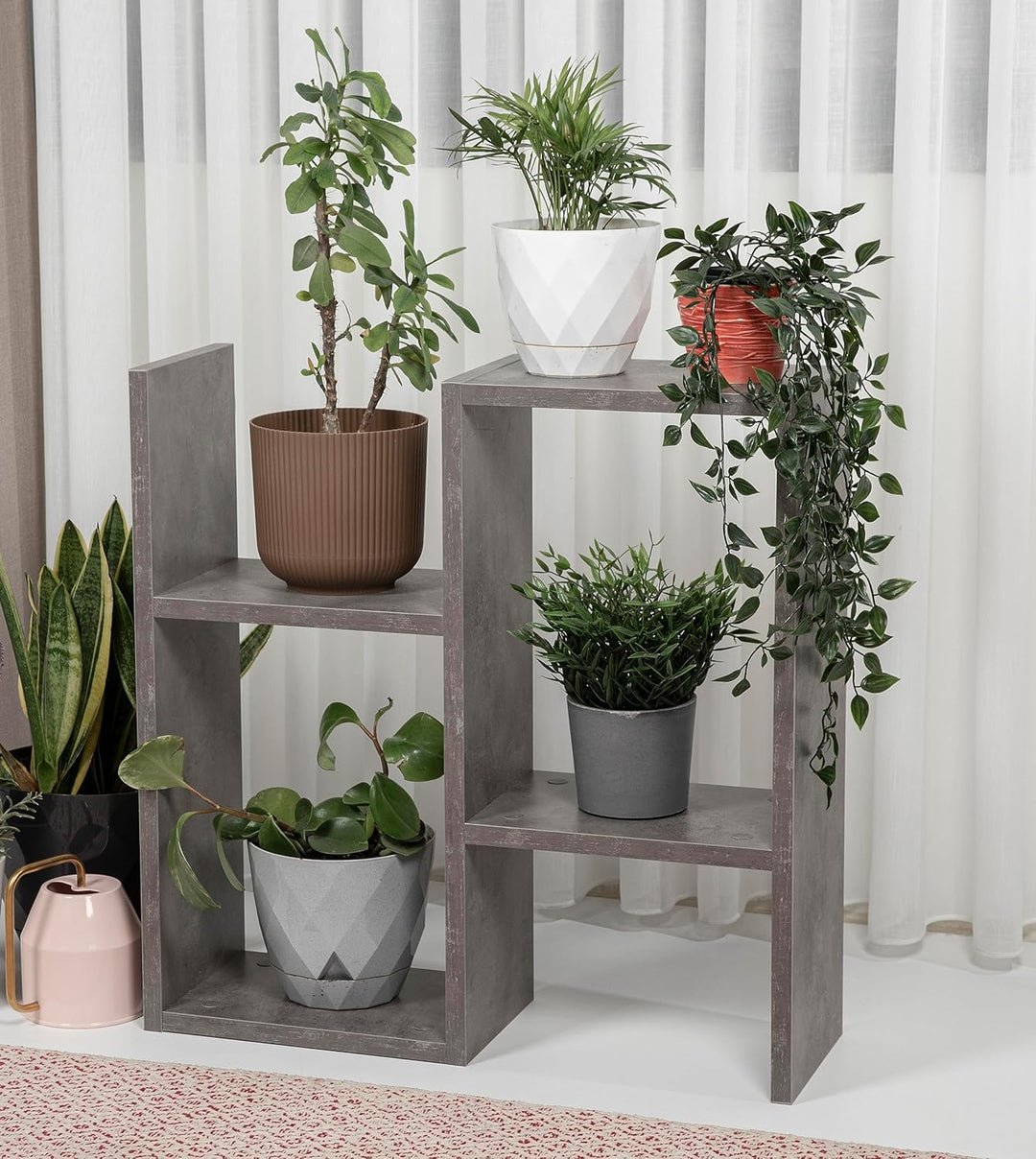 Moderner Holz Beistelltisch mit 2 Etagen | Vielseitiger Sofatisch, Regal-Organizer | Ideal für Büro,