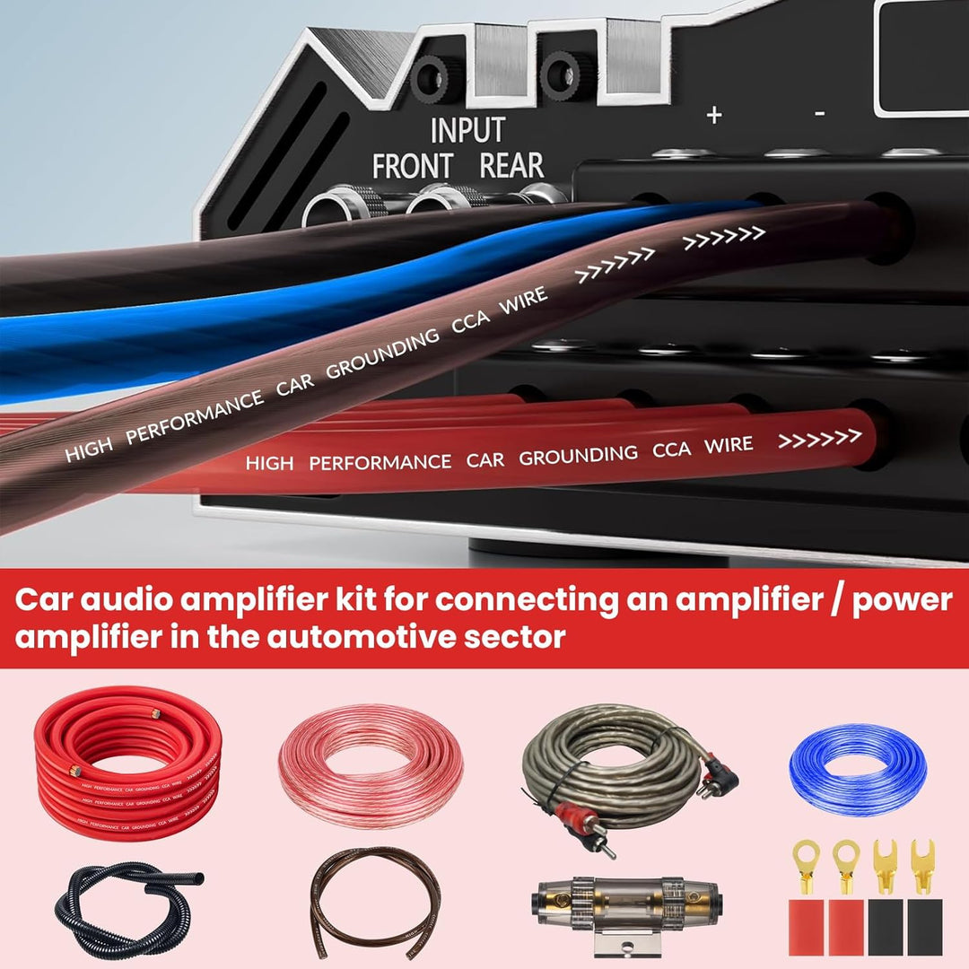 Verstärker Kabelsatz, Anschluss-Set Auto Verstärker Kabel Set, Subwoofer Kabel Set Endstufe Kabel, C