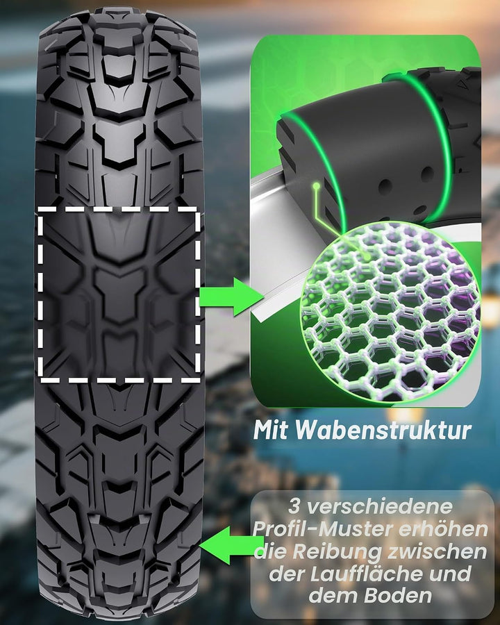 BABEJIA 2PCS E Scooter Reifen 50/75-6.1 Tubeless, Werten Sie Ihr Scooter auf mit Reifen 8 1/2 x2, Vo