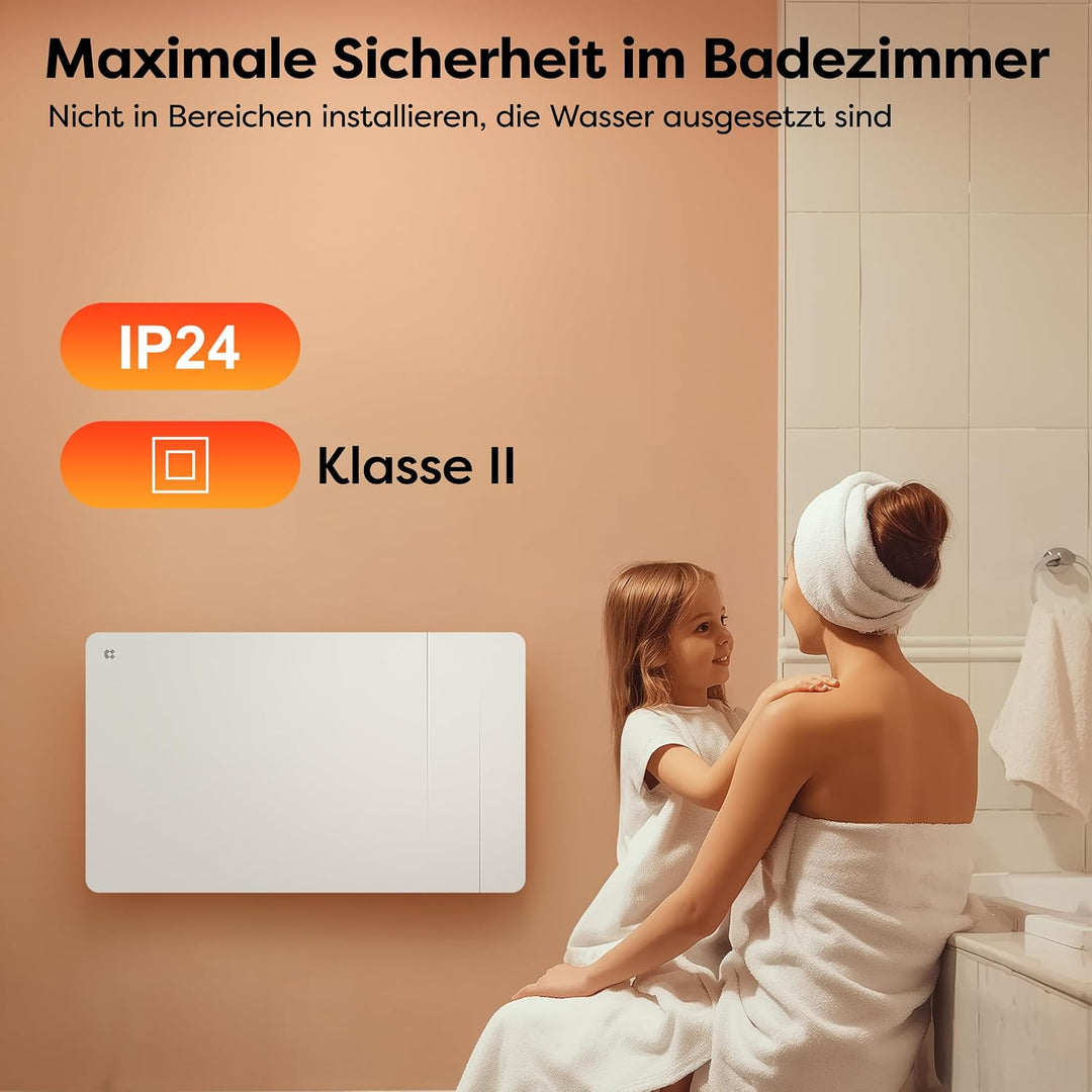 CIARRA CBHTD15A-W Keramik Elektroheizung 1500 W - WiFi Konvektor Heizung für ca. 20 m², für ca. 20 m