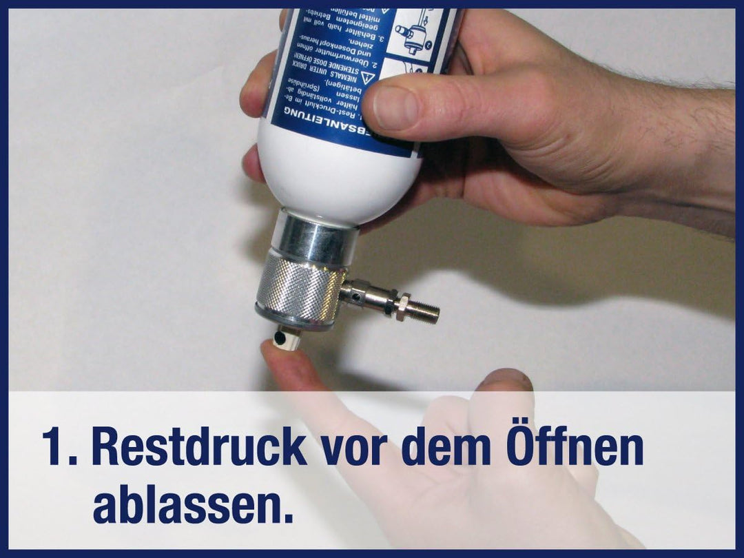 Rotek wiederbefüllbare Sprühflasche inkl. 4 Düsen - einfach Mittel einfüllen, mit Druckluft befüllen