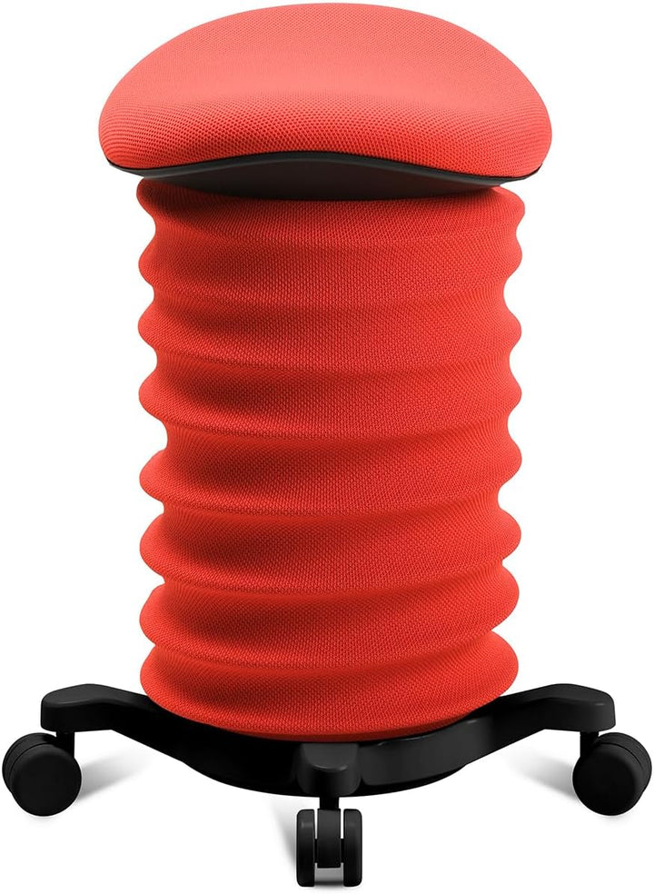 TOPSTAR Sitness 4D mit Rollen - AGR-Zertifiziert Dynamischer Sitzhocker schwarz - coralrot, ergonomi
