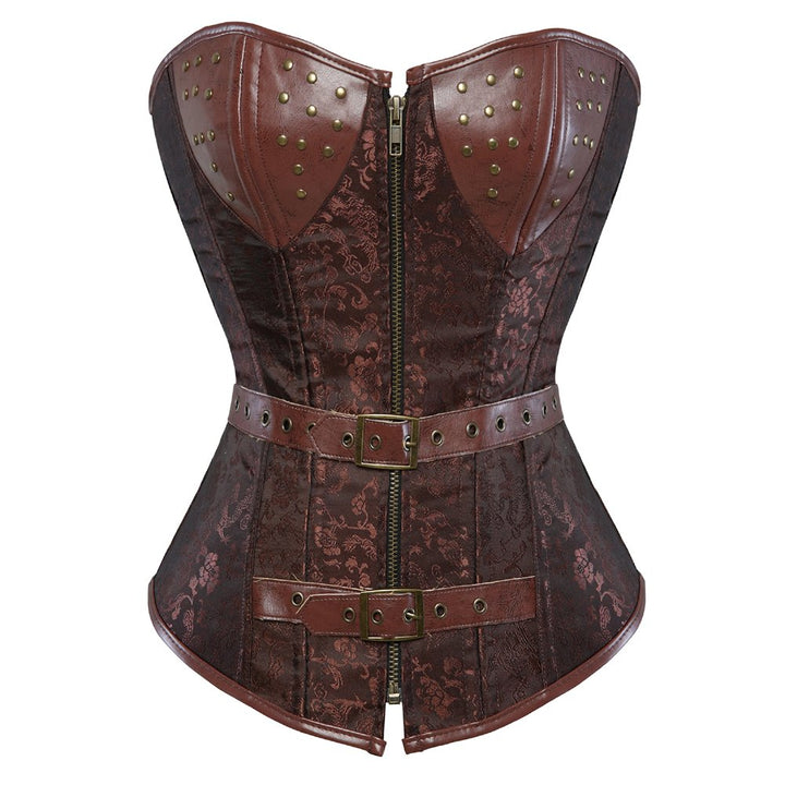 Grebrafan Damen Gothic Kunstleder Korsage Vintage Cosplay, 32-34