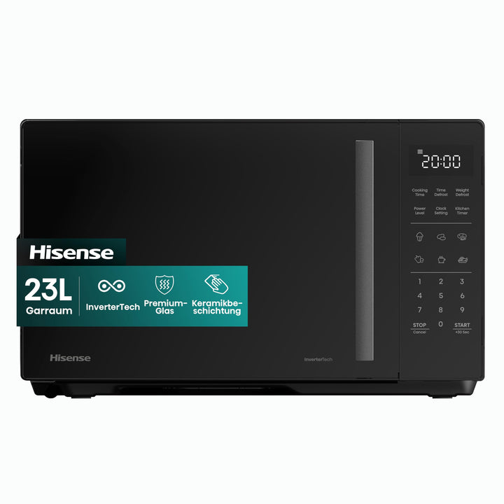 Hisense H23MOBS4HI Mikrowelle /23 L /900W /InverterTech/Keramikbeschichtung/Premium Glas/Massgeschne