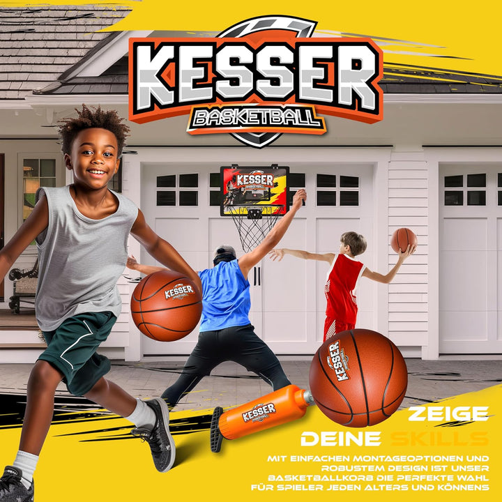 KESSER® Mini-Basketballkorb fürs Zimmer & Büro | Tür-Basketballkorb Indoor & Outdoor | Basketball-Bo